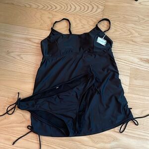NWT Hello Summer! Tankini bikini, black, bathing suit, medium